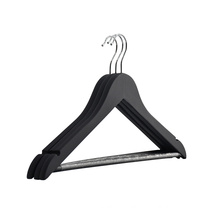 Assessed Supplier PENGFEI customized black rubber coating wooden hangers for cloths